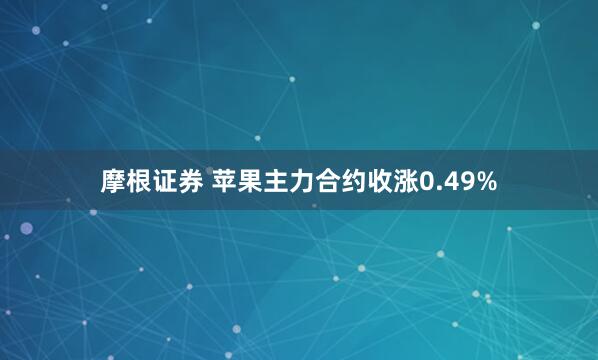 摩根证券 苹果主力合约收涨0.49%