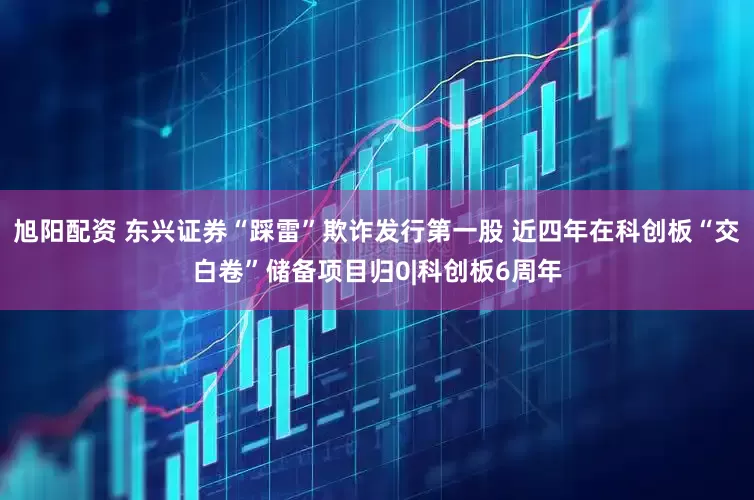 旭阳配资 东兴证券“踩雷”欺诈发行第一股 近四年在科创板“交白卷”储备项目归0|科创板6周年