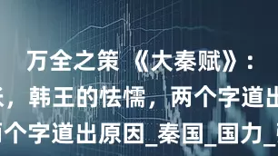 万全之策 《大秦赋》：李斯的嚣张，韩王的怯懦，两个字道出原因_秦国_国力_强势