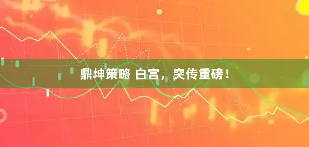 鼎坤策略 白宫，突传重磅！