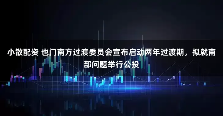 小散配资 也门南方过渡委员会宣布启动两年过渡期，拟就南部问题举行公投